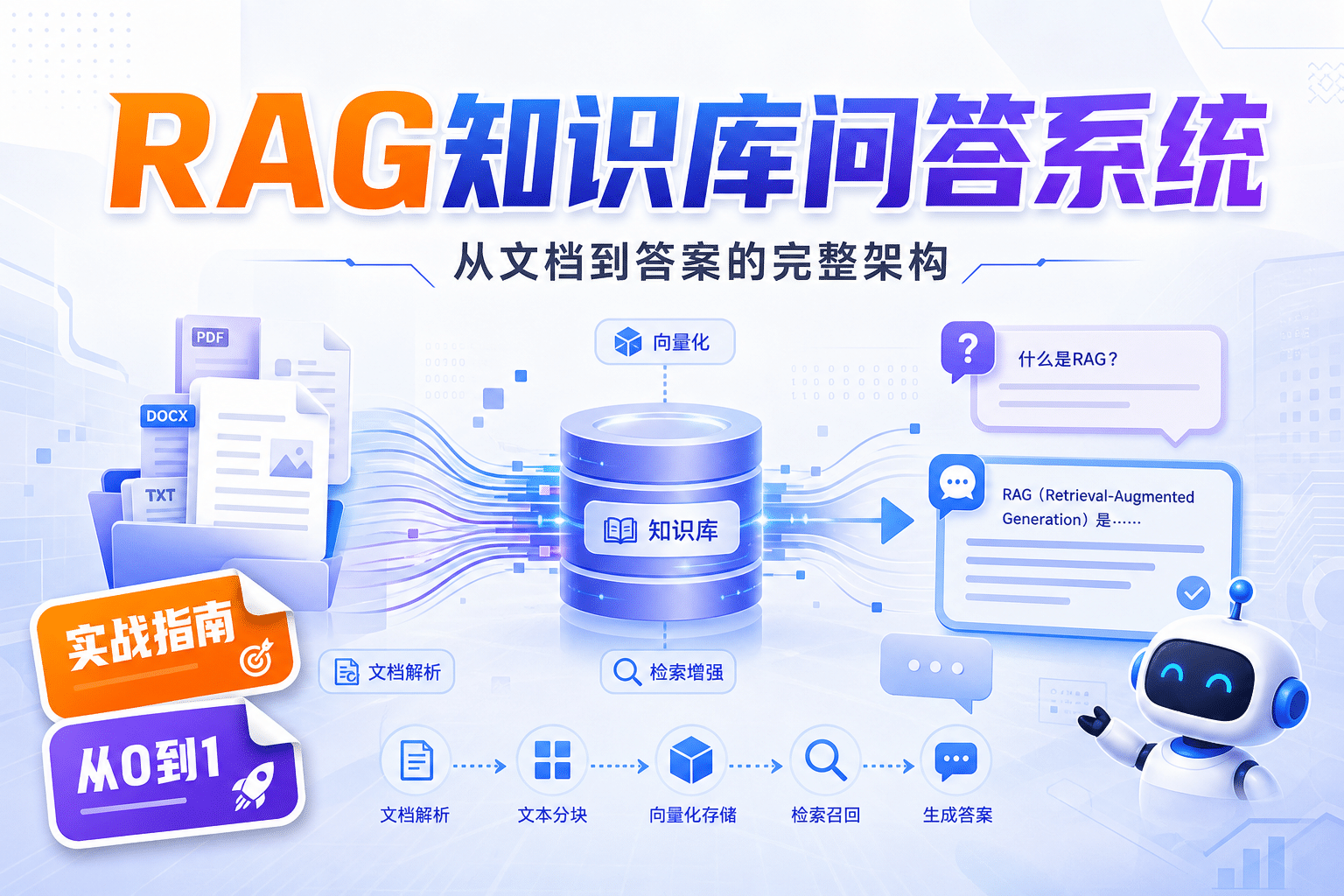 RAG 知识库问答系统怎么搭：文档分块、Embedding、向量库选型全流程拆解