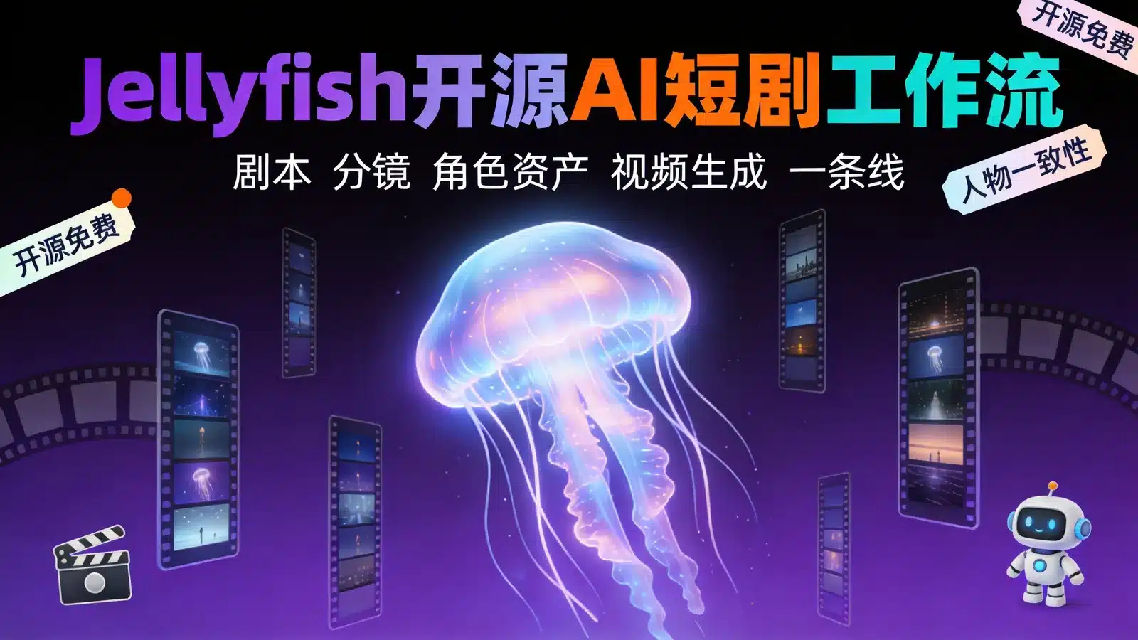 Jellyfish：开源 AI 短剧工作台，用共享资产库解决人物漂移与流程割裂