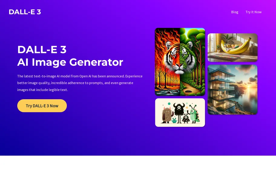 DALL·E 3官网首页截图