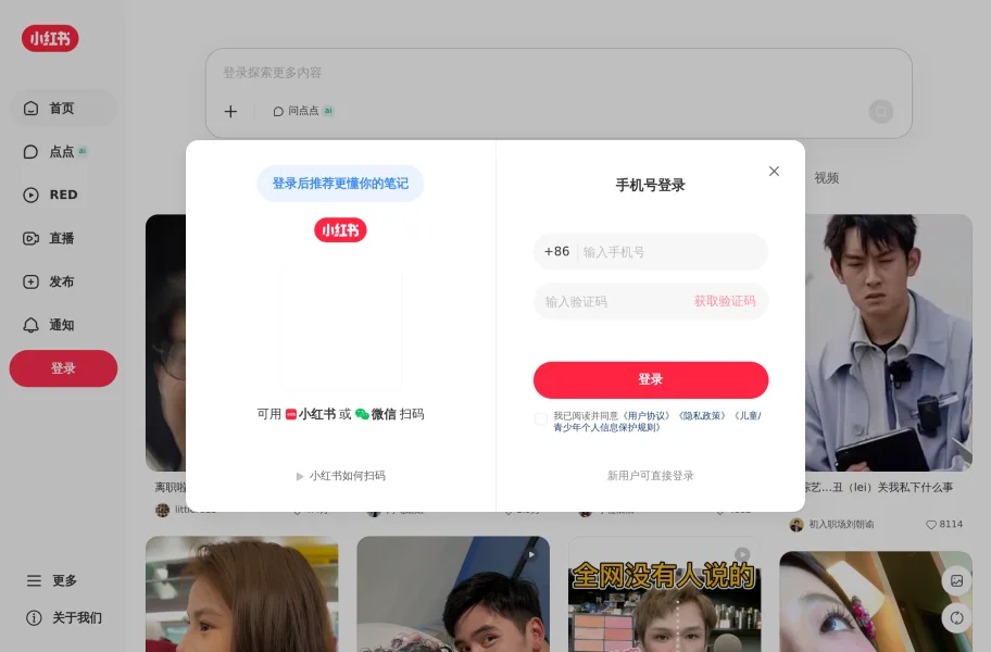 小红书 – 种草社区驱动的内容电商官网首页截图