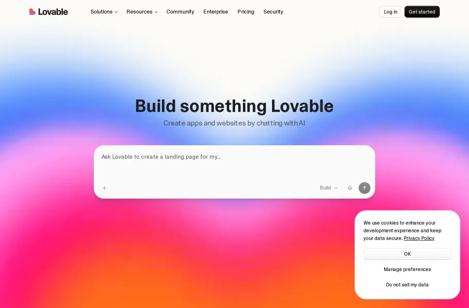 Lovable官网首页截图
