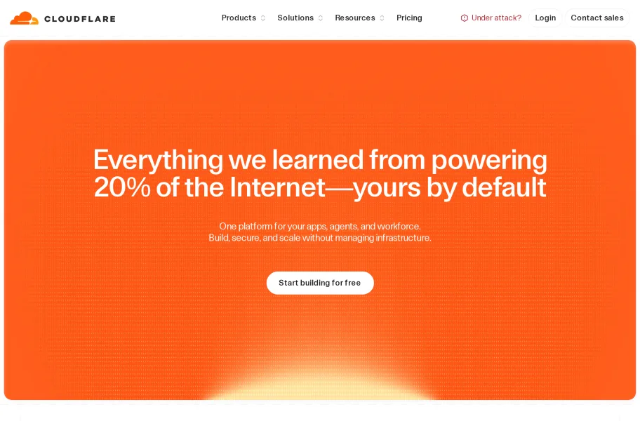 Cloudflare – 全球最大的CDN与网站安全服务官网首页截图网站图标