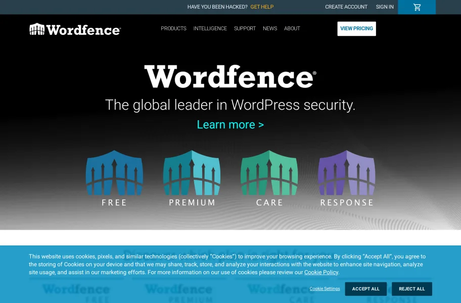 Wordfence官网首页截图