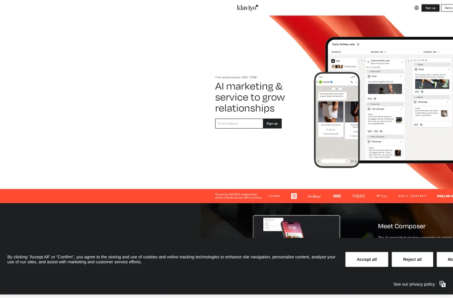 Klaviyo官网首页截图