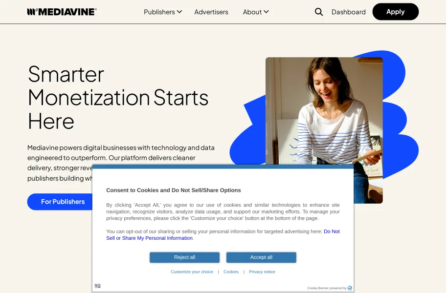 Mediavine官网首页截图