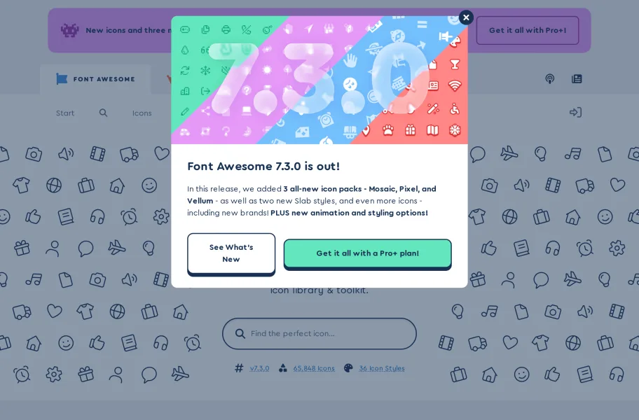 Font Awesome – 开发者常用的网页图标库官网首页截图